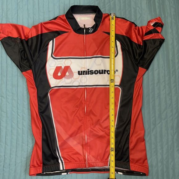 Jakroo Sport-Cut Fit Style Cycling Shirt Full Zip Unisource Back Pockets Men 2XL - Picture 9 of 12